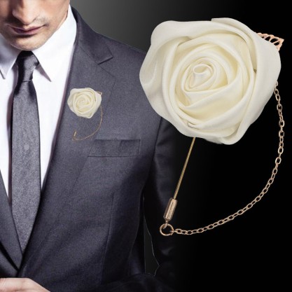 Romantic Free-Form Satin Boutonniere (Sold in a single piece) -