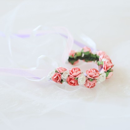 Free-Form Silk Flower Wrist Corsage (Sold in a single piece) -