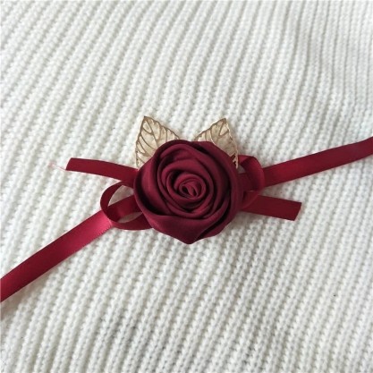 Free-Form Satin Wrist Corsage (Sold in a single piece) -