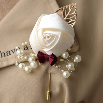 Free-Form Satin Boutonniere (Sold in a single piece) -