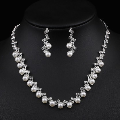 Ladies'/Couples' Elegant/Fashionable/Classic Alloy With Irregular Pearl/Cubic Zirconia Jewelry Sets For Her