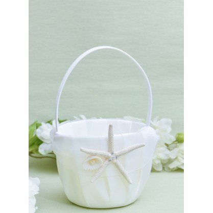 Flower Girl Satin Flower Basket With Sequin/Faux Pearl
