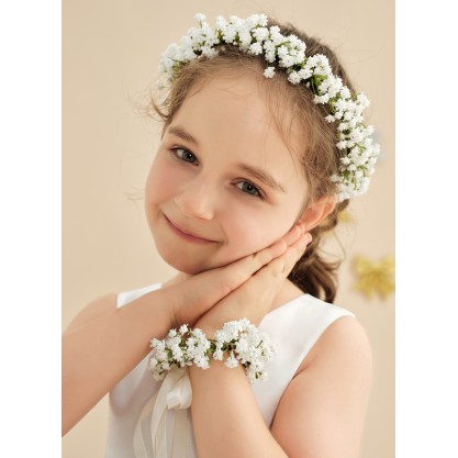 Flower Girl PU/Plastic Fenduchs/Wristband With Ribbons (Set of 2 pieces)