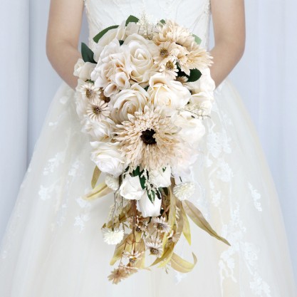 Cascade Silk Flower Bridal Bouquets -
